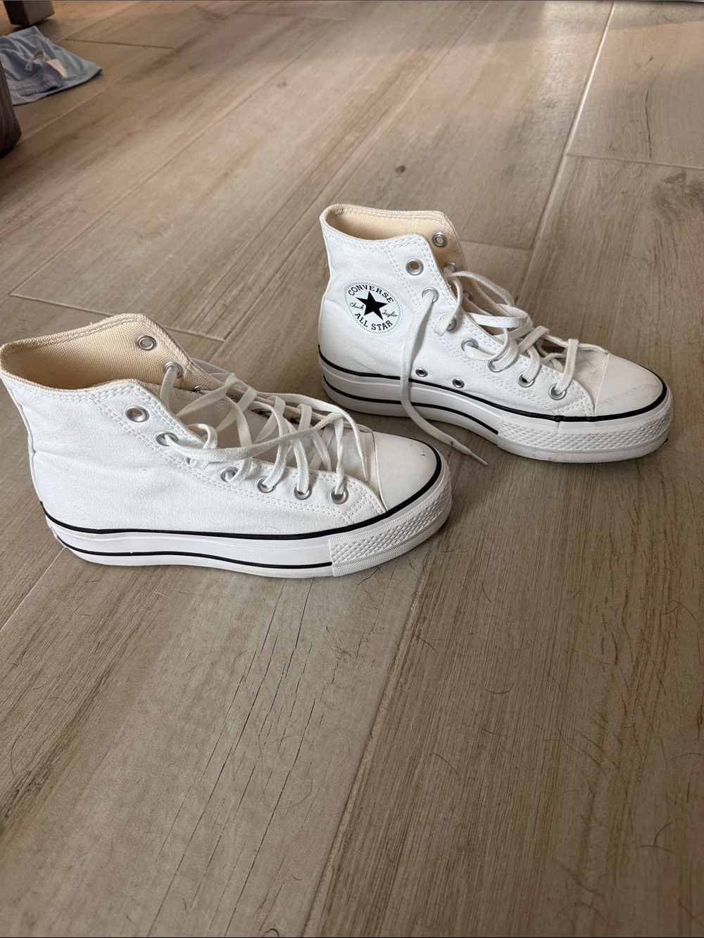 Converse White High-Top Platform Sneakers - Picture 2 of 6